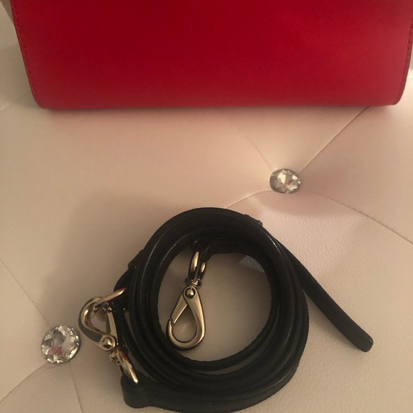Kate Spade small red,cream,black satchel w/strap - Picture 8 of 8